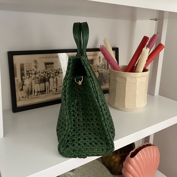 Clare V. Petit Simple Tote in Evergreen Rattan - Picture 4 of 5